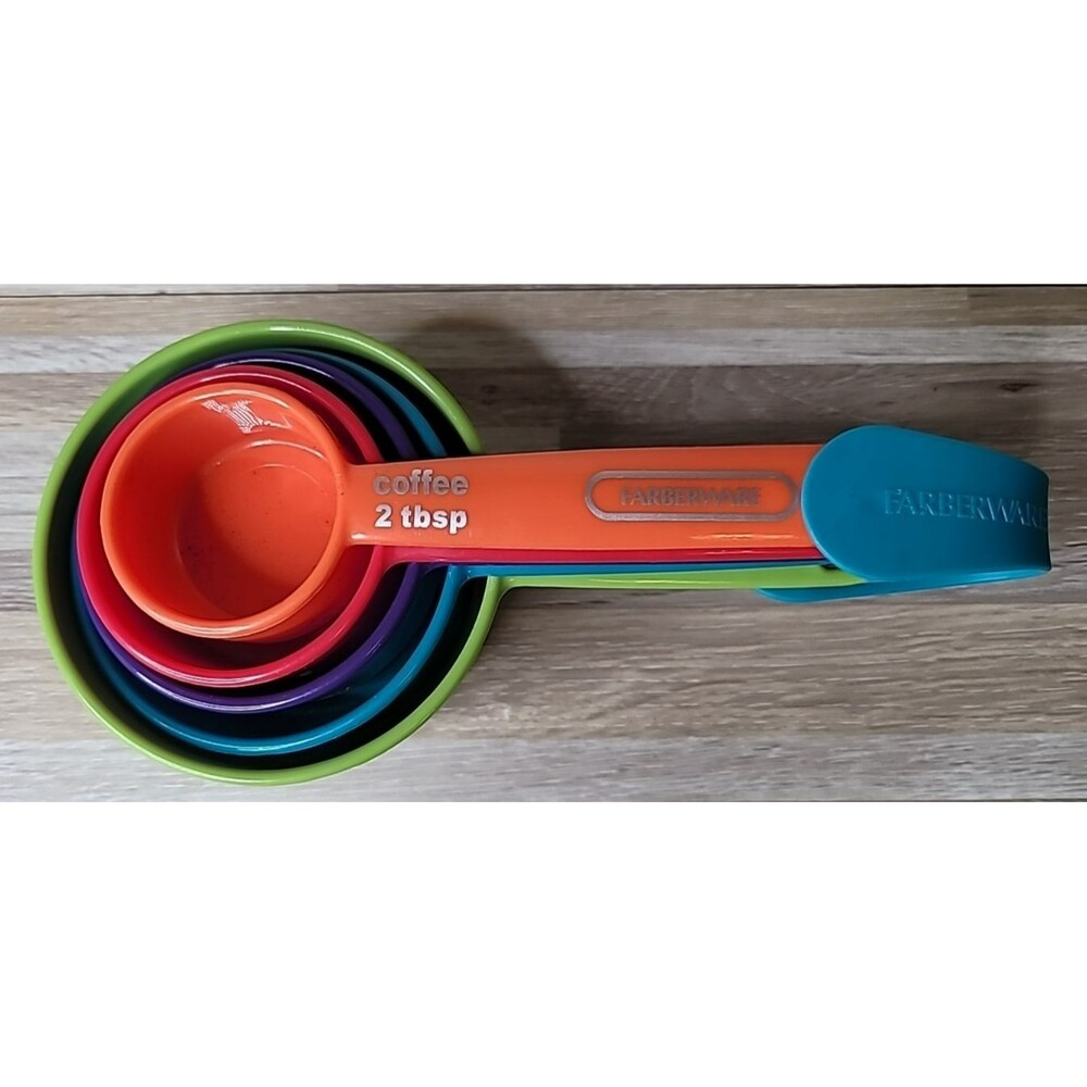 Farberware Color Set of 5 Measuring Spoons MultiColor Durable Plastic‎